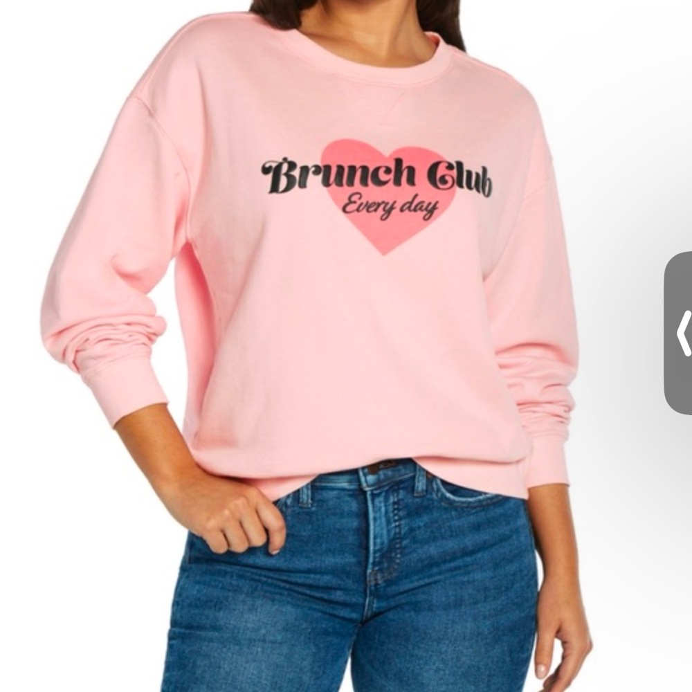 Wildfox graphic pink crewneck “Brunch Club” sweatshirt